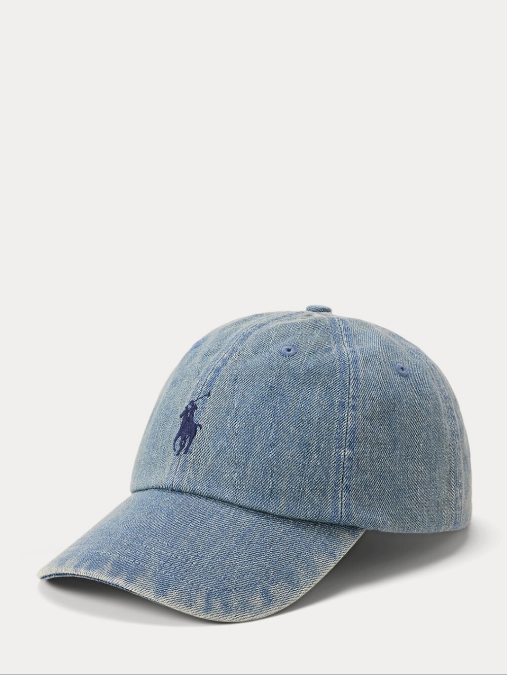 NWT Men's Polo by Ralph Lauren Denim Baseball Cap in Light Blue with Navy Logo